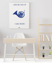 Blue French Horn Poster-Notebit