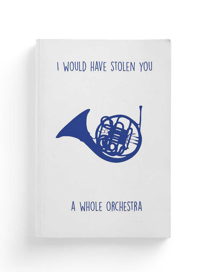 Blue French Horn Minimalistic Composition Notebook-Notebit
