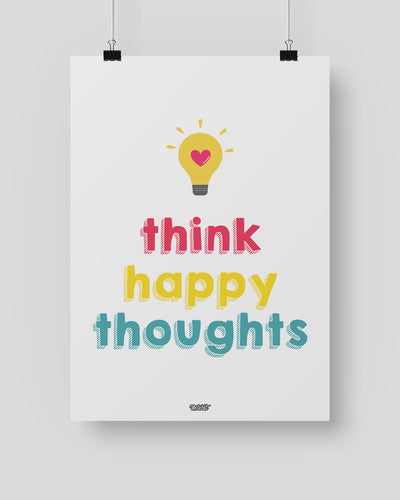 Think Happy Thoughts Poster-Notebit